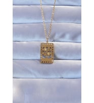 316L Renk İşlemeli Yonca Model Vintage Kolye TJ-BKO9267