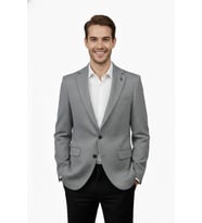 Erkek Tek Spor Ceket Çift Yırtmaçlı BGL-ST04981 (Açık Gri)