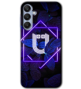 Galaxy A25 Kılıf HD Desen Baskılı Kılıf - Dark Neon Yaprak Ü Harfi