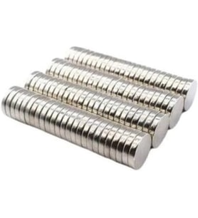 50 Adet 10x2mm Yuvarlak Neodyum Mıknatıs Güçlü Magnet Nikel Kaplamalı