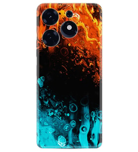 Tecno Spark 10 Pro Kılıf Silikon Desen Özel Seri Orange Blue Color 1665