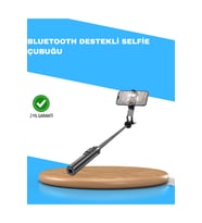 Işıklı Bluetooth Selfie Çubuğu, Ayarlanabilir 130 cm, Uzaktan Kumandalı