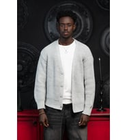 Oversize Crop Model V Yaka Düğme Kapamalı Örgü Hırka