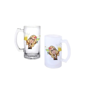 Ghostbastır Design Avatar Kulplu Bira Bardağı Buzlu veya Şeffaf Seçenekli 018