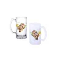 Ghostbastır Design Avatar Kulplu Bira Bardağı Buzlu veya Şeffaf Seçenekli 018
