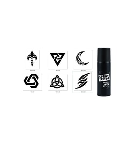 Tribal Modeller Spray Tattoo Geçici Siyah Sprey Dövme Seti