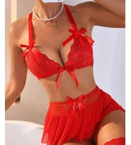 Mulvxbrf Brf02  Kırmızı Dantelli Fiyonklu  Babydol (Mulvix)