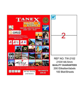 TANEX 2124 LASER ETİKET 70x42mm 21x100 2100 ADET