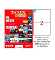 TANEX 2124 LASER ETİKET 70x42mm 21x100 2100 ADET