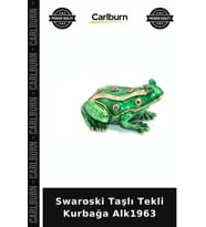 Özel Üretim Dekoratif Figür Hediyelik Tasarım Swaroski Taşlı Tekli Kurbağa Alk1963
