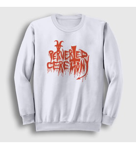 Presmono Unisex Beyaz Logo Perverted Ceremony Sweatshirt 428263tt (Beyaz)