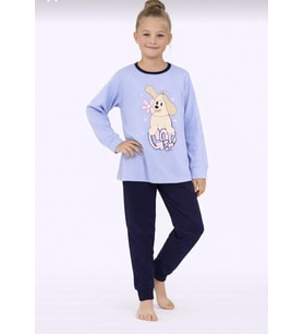 Kız Çocuk Baskılı Uzun Kollu Pijama Takımı – Sevimli Ev Giyimi-8408-