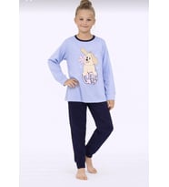 Kız Çocuk Baskılı Uzun Kollu Pijama Takımı – Sevimli Ev Giyimi-8408-