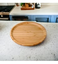 Bambu Lüx Yuvarlak Servis 25 * 25cm, Bambu Sunumluk & Çerezlik Yuvarlak Sunum Tabağı, Sunum Tabağı