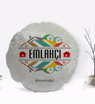 BK Gift Kişiye Özel İsimli Emlakçı Tasarımlı Dekoratif Kırlent Yastık-1
