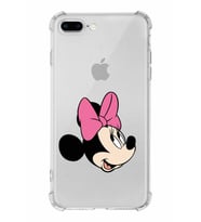 Apple iPhone 7 Plus Uyumlu Köşe Korumalı Antişok  Kapak Minnie Mouse Tasarımlı Şeffaf  Kılıf