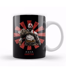 Kratos Retro Japanese God Of War Kupa Bardak Porselen