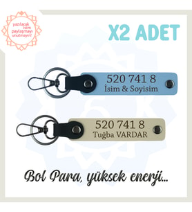 Gök Mavi-Sütlü Kahve, Size Özel Tasarım 2'li Anahtarlık Huzur Veren Sayılar 520 741 8, Manevi Başarı