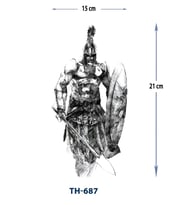 TH-687 ORTA BOY SAVAŞCI DESEN GEÇİCİ DÖVME-TATTO