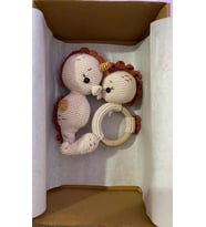 Deniz Atı Lucia ve Çıngırak Takımı Amigurumi Organik Oyuncak Hediye Seti