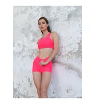 Neon Pembe Mini Spor Şort Tayt