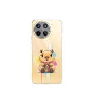 Realme 11 ile Uyumlu Splash Kapibara Tasarımlı Şeffaf Silikon Kılıf
