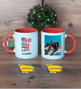Arkadaşa Hediye Kupa Bardak Turuncu Fotoğraflı Doğum Günü Hediyesi