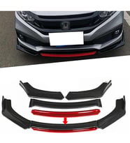 Toyota Verso 2012-2018 Kırmızı Şeritli Renkli Ön Ek Ön Lip Piona Black 4 Prç