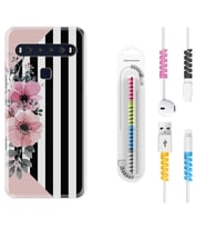 TCL 10L 10 Plus 10SE 20E 20SE 30SE L7 Kılıf Kablo Koruma Spiral Silikon Flowers 4 1390