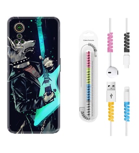 General Mobile GM 21 Pro GM 22 Pro Plus Kılıf Kablo Koruma Spiral Silikon Dog Guitar 1789