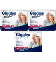 Giggles Hasta Bezi Yetişkin Bel Bantlı Tekstil Yüzey Orta - Medium (M) 90 Adet (3PK*30)