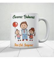 Canımız Babamız Baskılı Babalar Günü Kupa Bardak Kahve Kupa Bardak