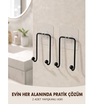 2'li Yapışkanlı Duvar Askısı Mutfak Banyo ve Ev İçin Askılık