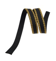 Angel Çanta Aksesuar 3 cm Polyester Kolon Siyah Gold No:2 Simli 1 Metre