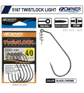Owner 5167 Twistlock Light Black Chrome İğne No:1/0