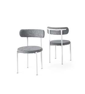 GZD Metal Ayaklı Kumaş Salon Balkon ve Mutfak Sandalyesi 4 ADET (Gri)