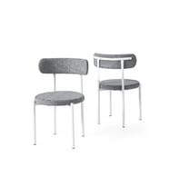 GZD Metal Ayaklı Kumaş Salon Balkon ve Mutfak Sandalyesi 4 ADET (Gri)