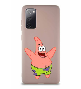 Samsung Galaxy S20 FE Soft Premier Kapak Patrick Yıldız Tasarımlı Silikon Kılıf - Pudra (Şeffaf)