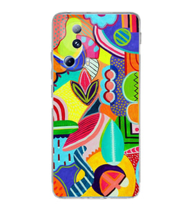 PrintiFy Xiaomi Mi 13 Lite ile Uyumlu 1mm Slim Fit Retro Colors 6 Baskılı Şeffaf  Kılıf