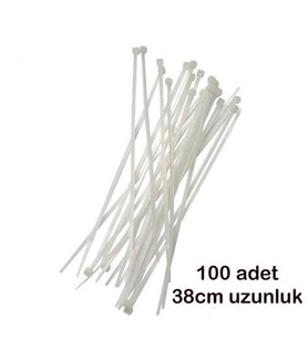 Cırt Kelepçe - Kablo Bağı Beyaz 38 cm