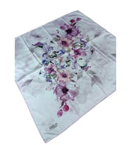 Emilya Rayon Çiçek Desenli Şal Eşarp 90x90 cm (Lila)