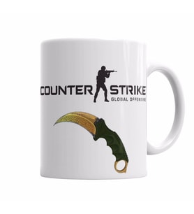 Counter Strike CS GO KARAMBIT KNIFE Kupa Bardak Porselen