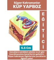 Premium El Göz Koordinasyon Geliştirici Eğitici Eğlenceli Süper Kahraman Figürlü Çocuk KÜP YAPBOZ