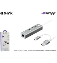 S-link SW-U222 10-100Mbps Type-C & USB 2.0 Usb Ethernet Adaptör