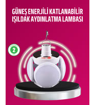 Solar ve USB Şarjlı Su Geçirmez Katlanabilir LED Lamba