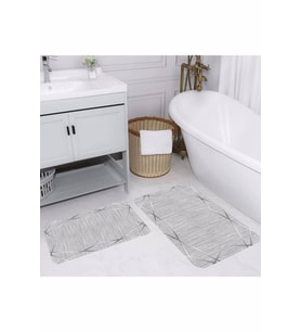 Rovigo Home Dijital Baskılı 2'li Banyo paspas Takımı RVG5211 (Gri)