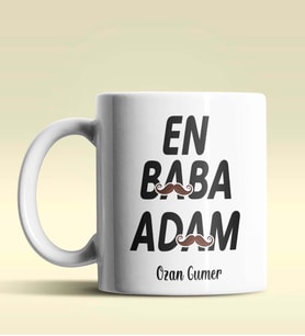 Kişiye Özel En Baba Adam Tasarımlı Beyaz Kupa Bardak