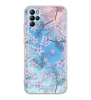 PrintiFy General Mobile GM 21 Pro Uyumlu Kamera Korumalı Floral Lila Tasarımlı Şeffaf  Kılıf