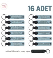 Gök Mavi&Siyah, Sınıf Öğretmeninden Minik Öğrencilerine Mesajlı Karne Hatırası Anahtarlık 16’lı Set (Gök Mavisi)