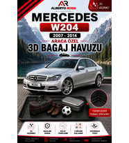 Mercedes W204 Rampali 2007 - 2013 Araca Özel 3D Bagaj Havuzu